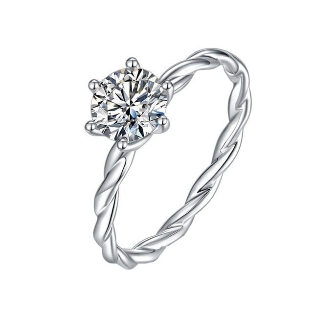 Moissanite diamond curved engagement ring