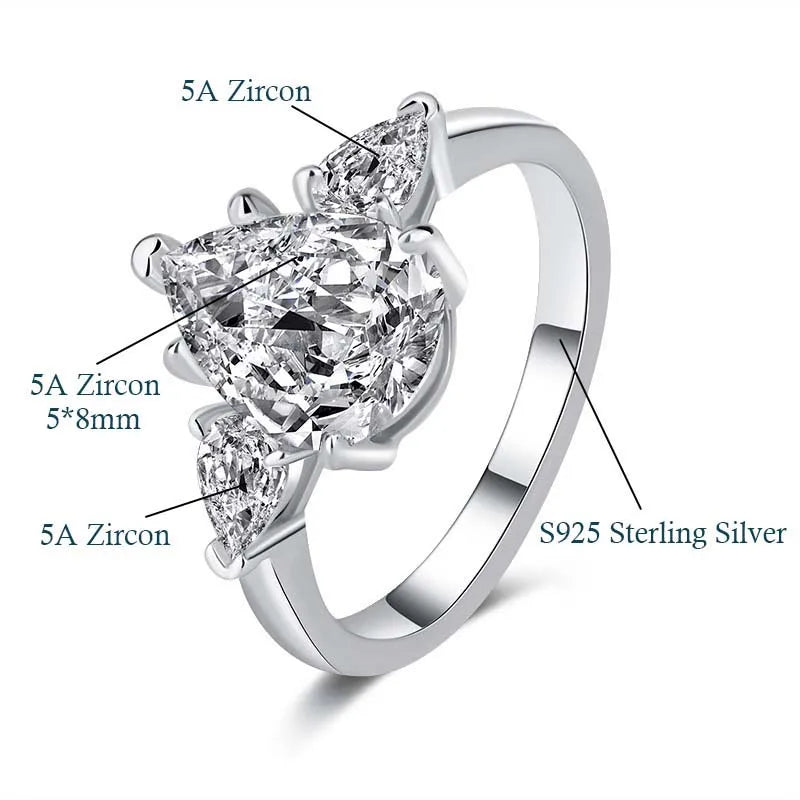 Pear cut miossanite ring