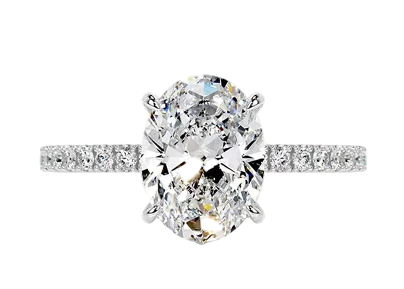 Full moissanite luxury oval cut ring
