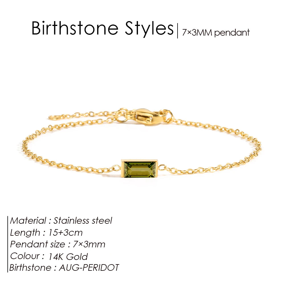 Square birthstone bracelet