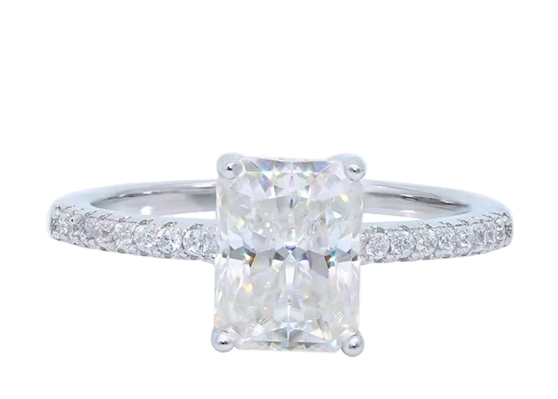 Full moissanite luxury oval cut ring