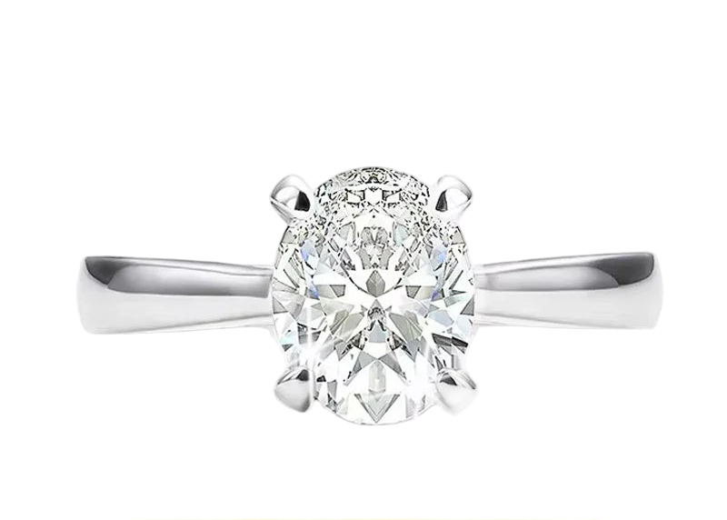 Full moissanite luxury oval cut ring