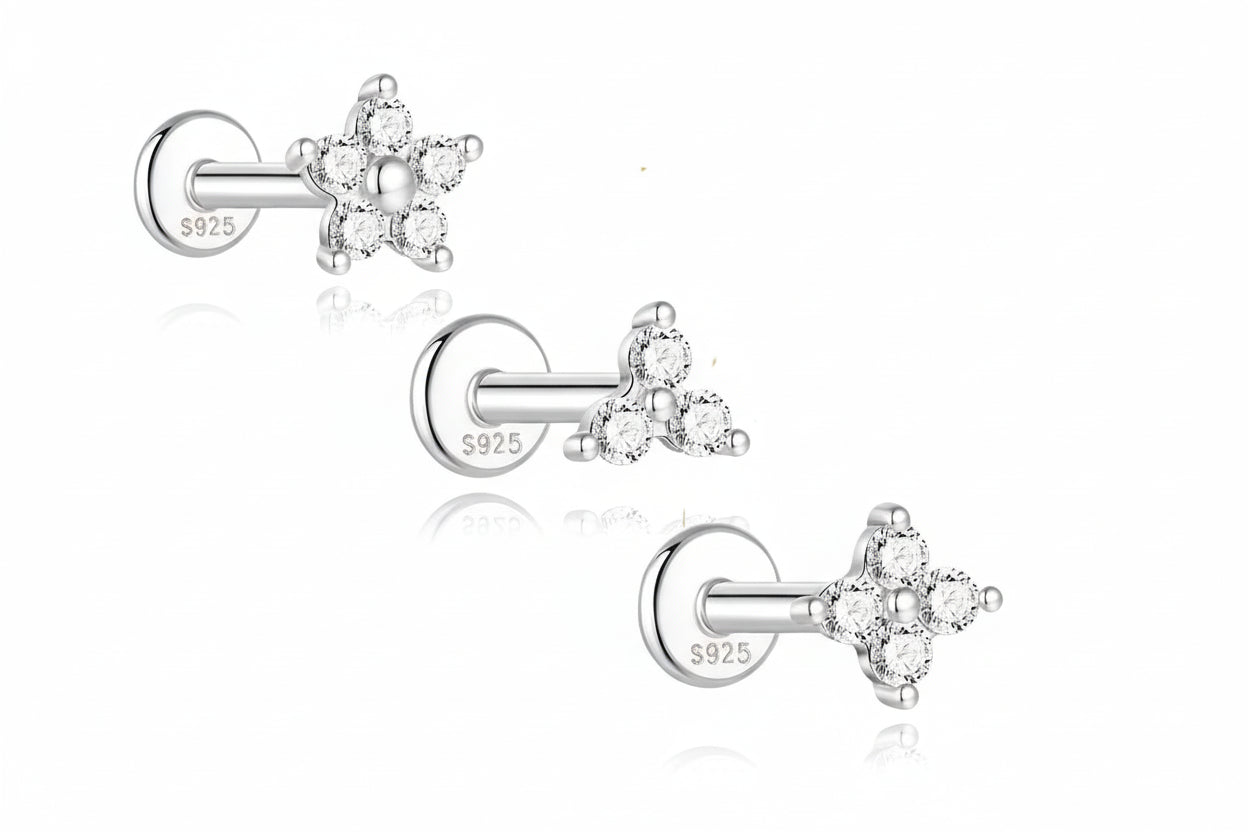 Mini Moissanite Stud Earring – 925 Sterling Silver