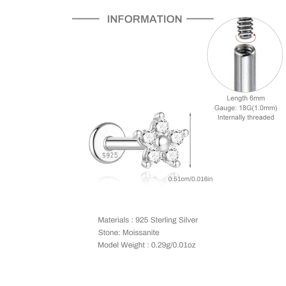 Mini Moissanite Stud Earring – 925 Sterling Silver