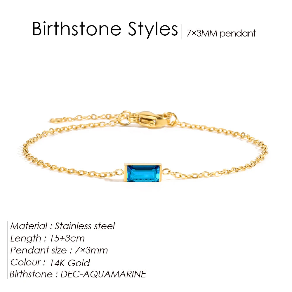 Square birthstone bracelet