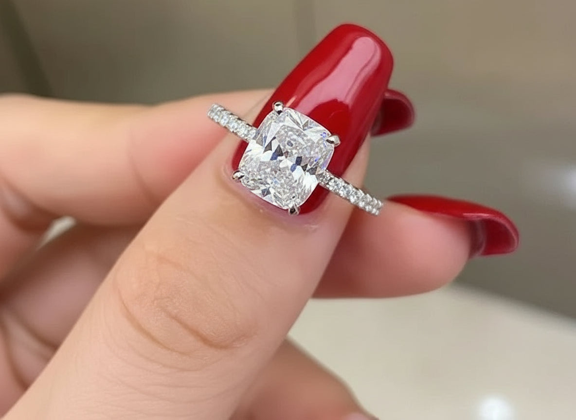 Full moissanite luxury oval cut ring
