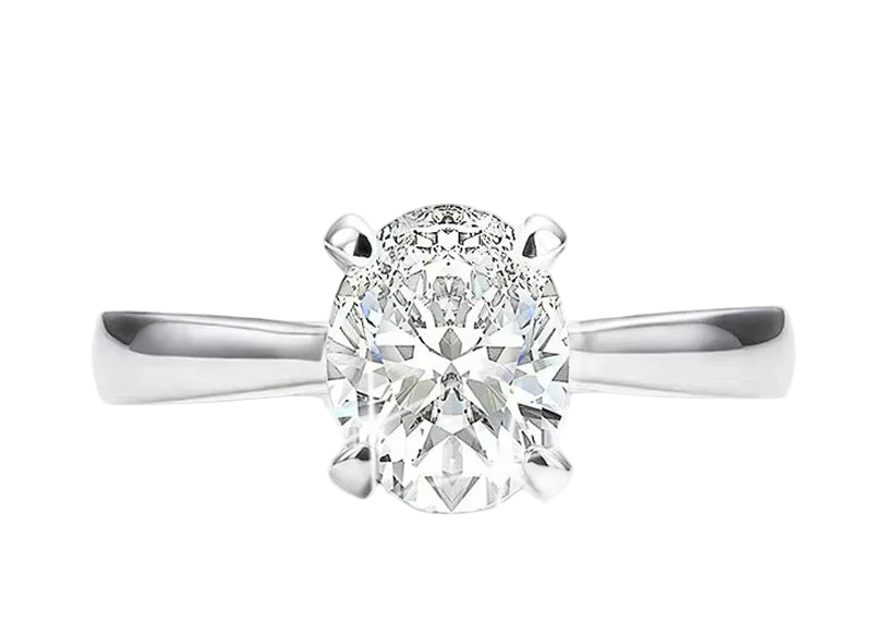Full moissanite luxury oval cut ring