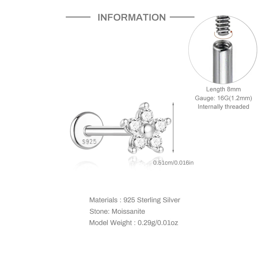 Mini Moissanite Stud Earring – 925 Sterling Silver