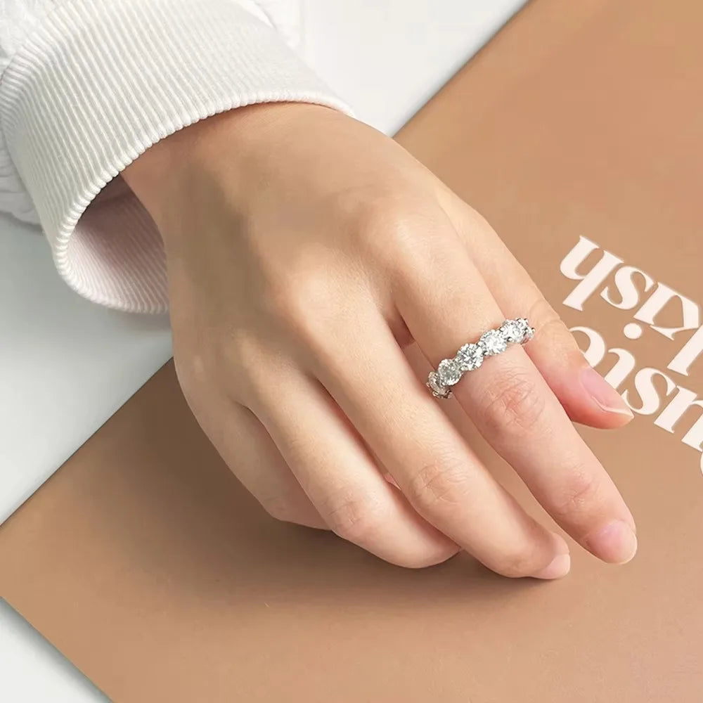 Moissanite full diamond wedding ring "Eternity Band"