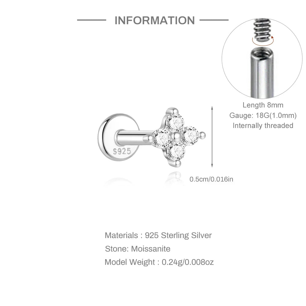 Mini Moissanite Stud Earring – 925 Sterling Silver