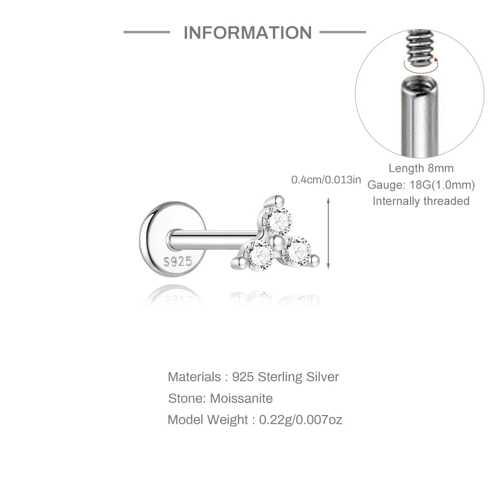 Mini Moissanite Stud Earring – 925 Sterling Silver