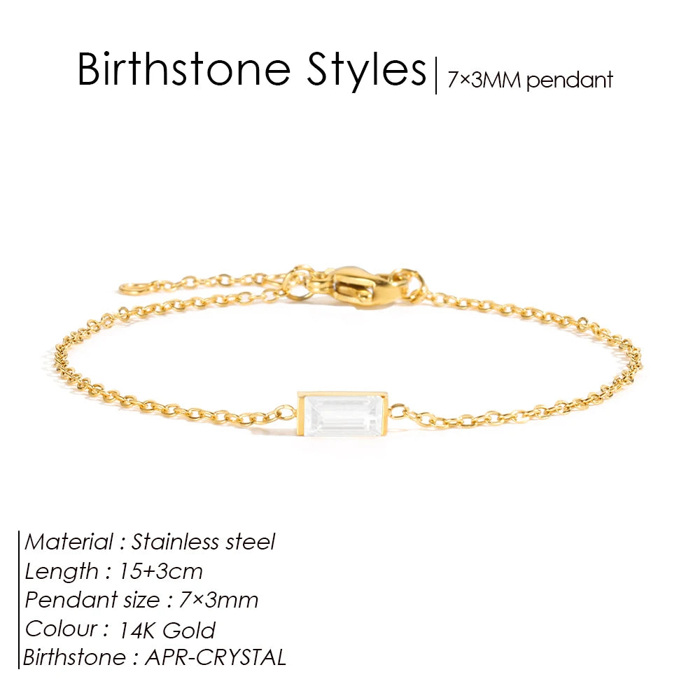 Square birthstone bracelet