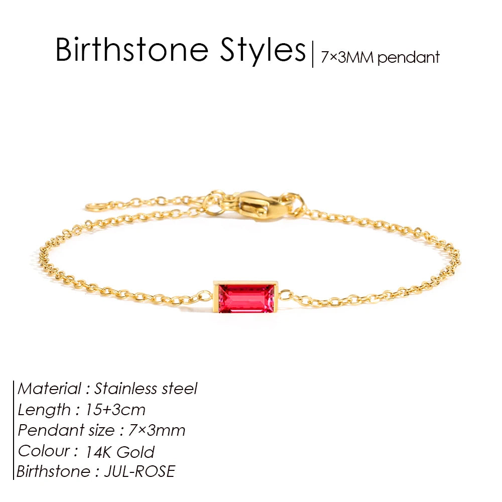 Square birthstone bracelet