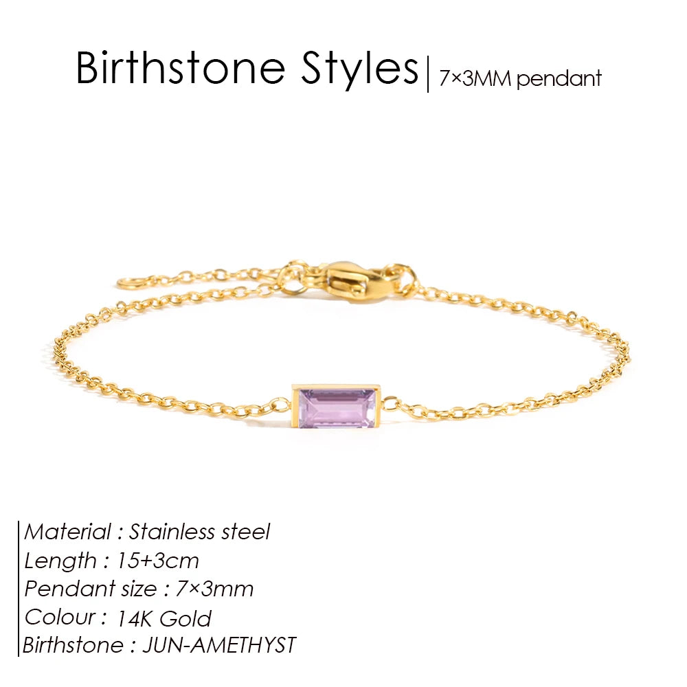 Square birthstone bracelet