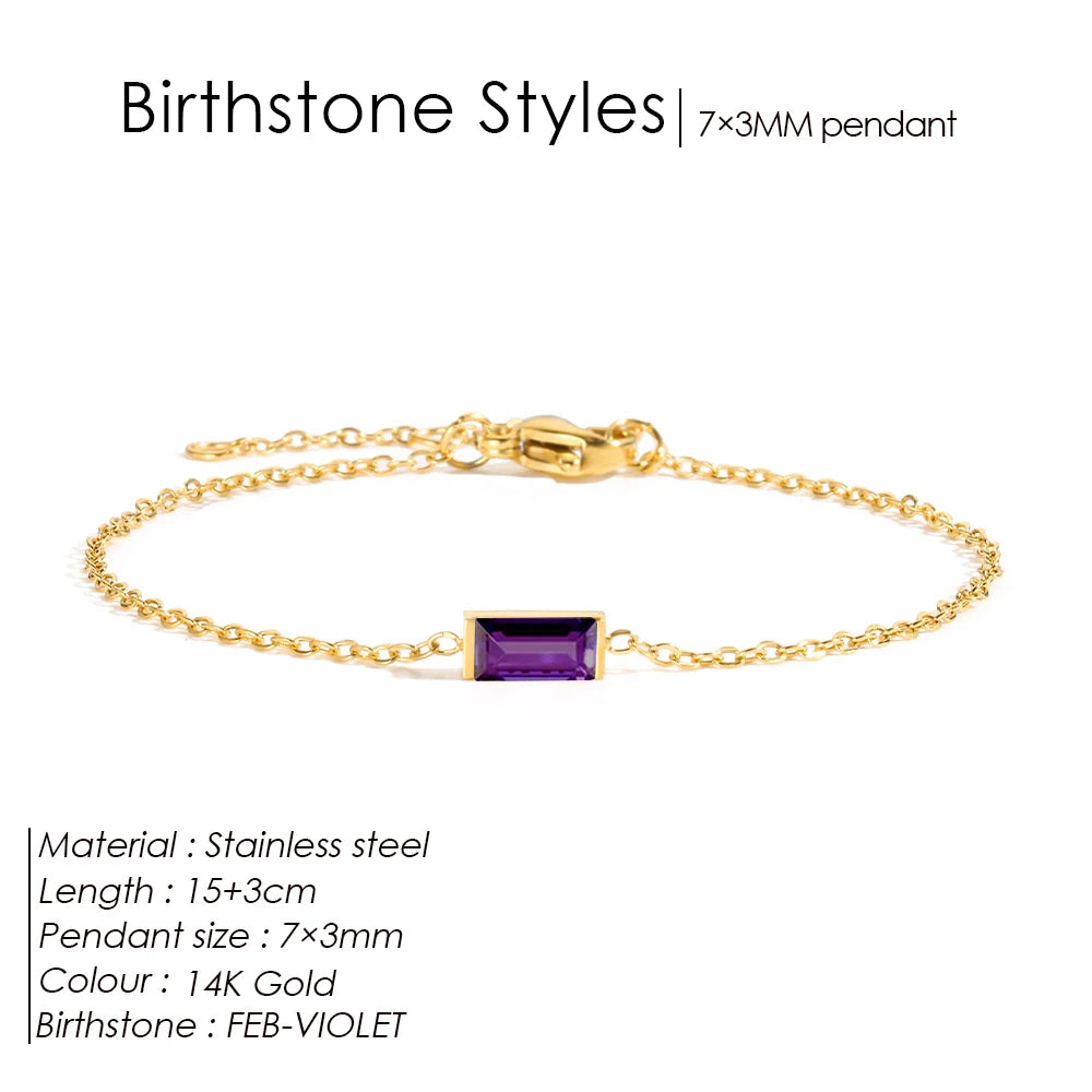 Square birthstone bracelet
