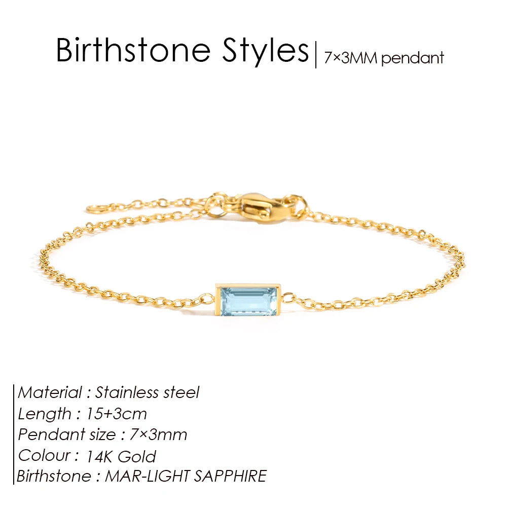 Square birthstone bracelet