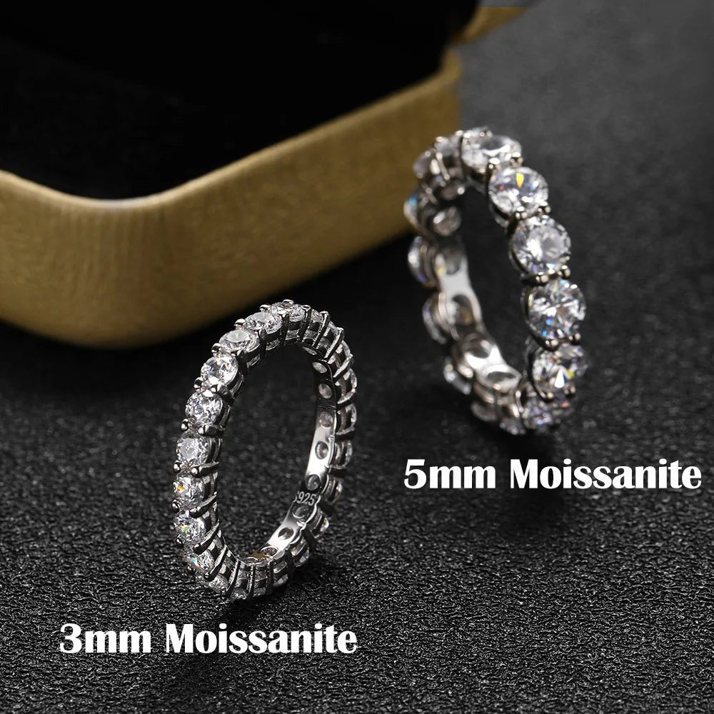 Moissanite full diamond wedding ring "Eternity Band"