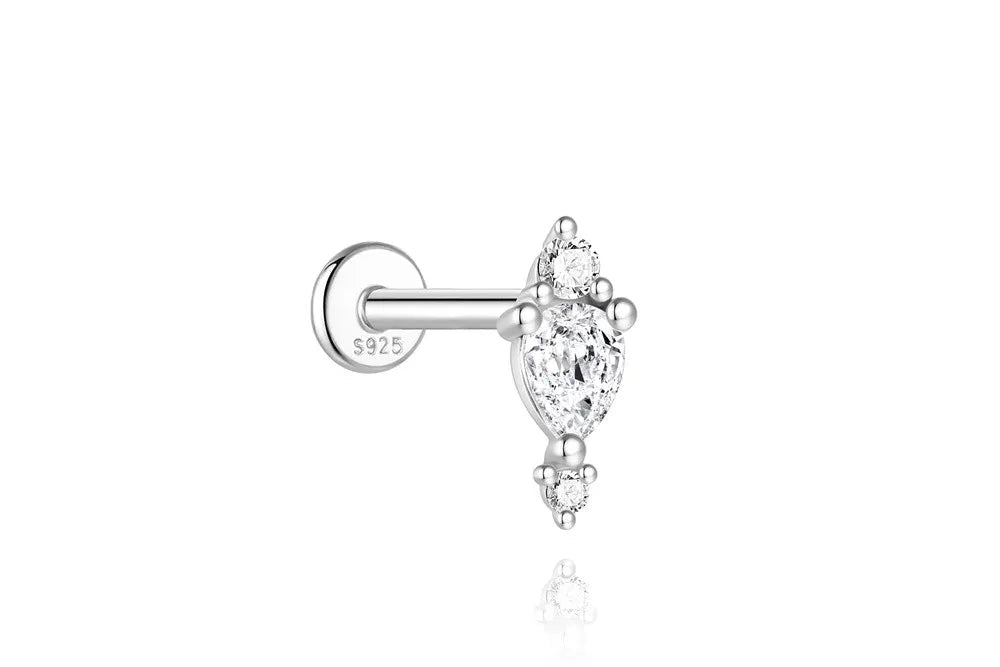 Mini Moissanite Stud Earring – 925 Sterling Silver