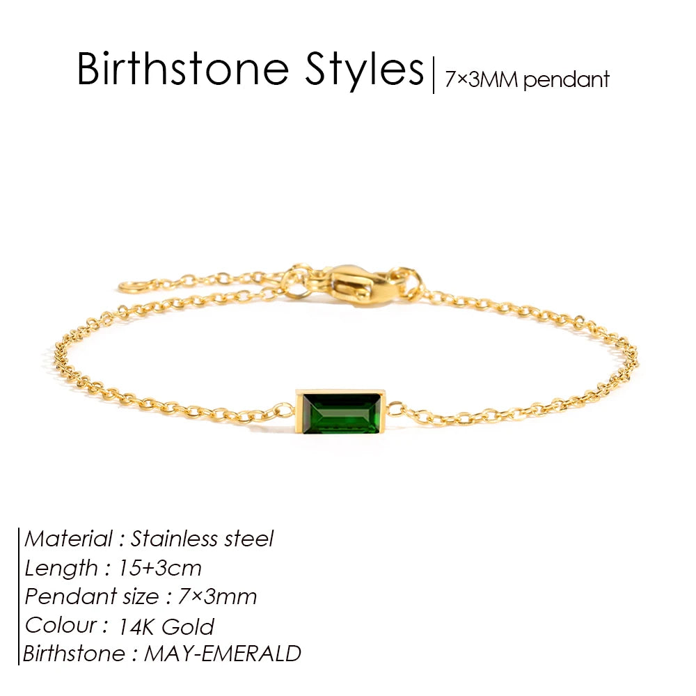 Square birthstone bracelet