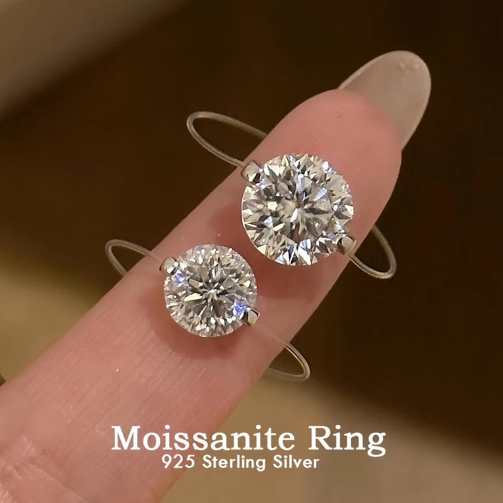Transparent moissanite ring