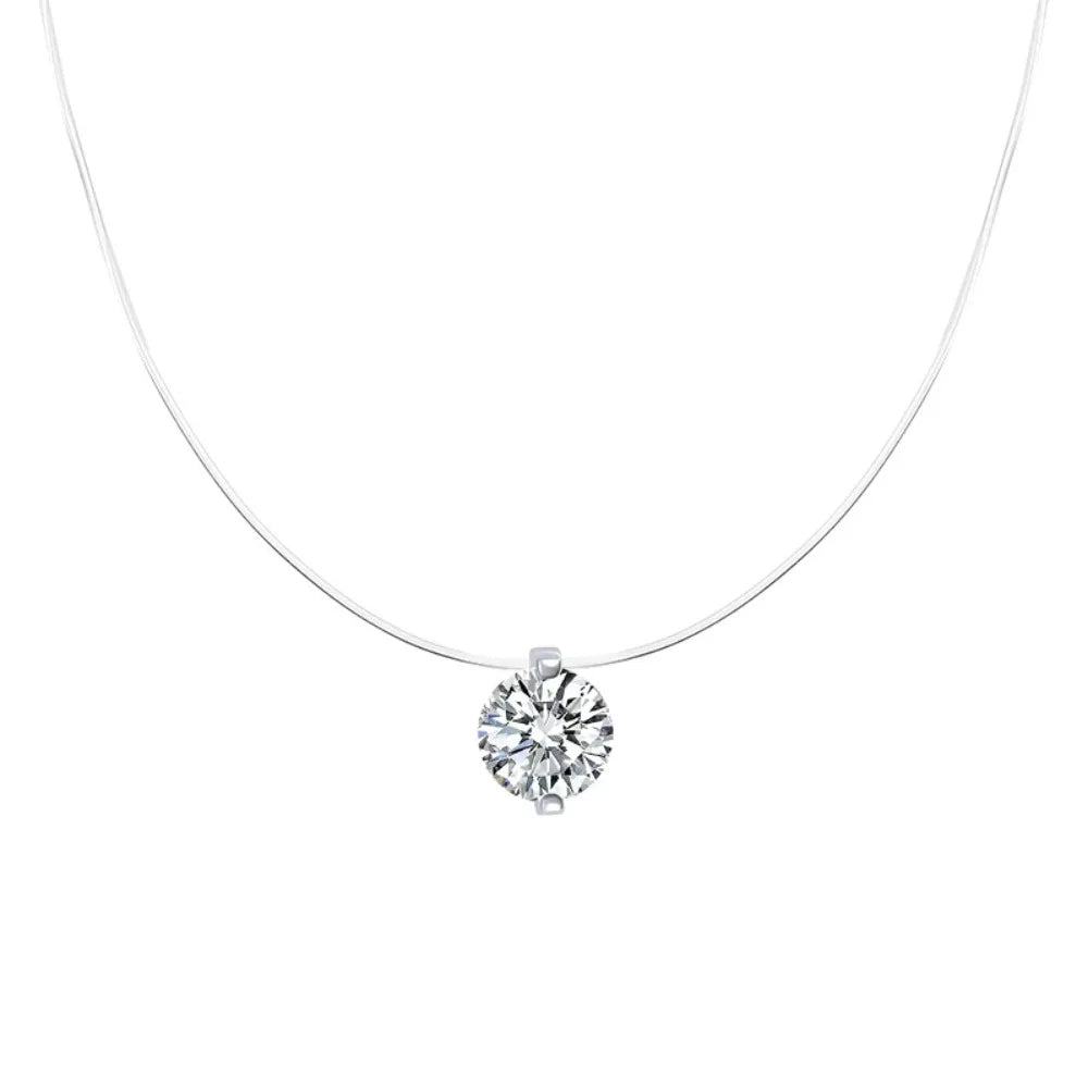 Moissanite transparant pendant necklace