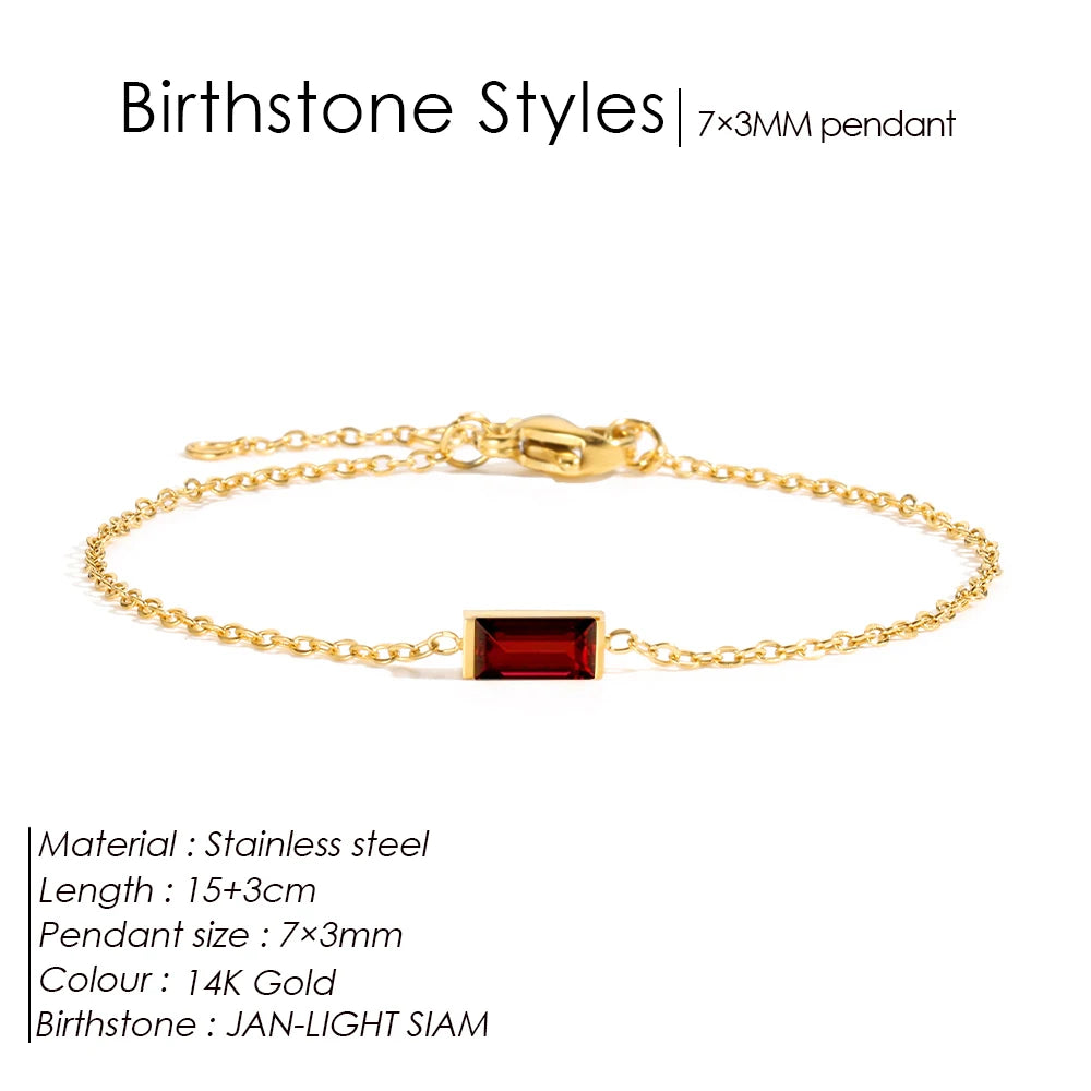 Square birthstone bracelet