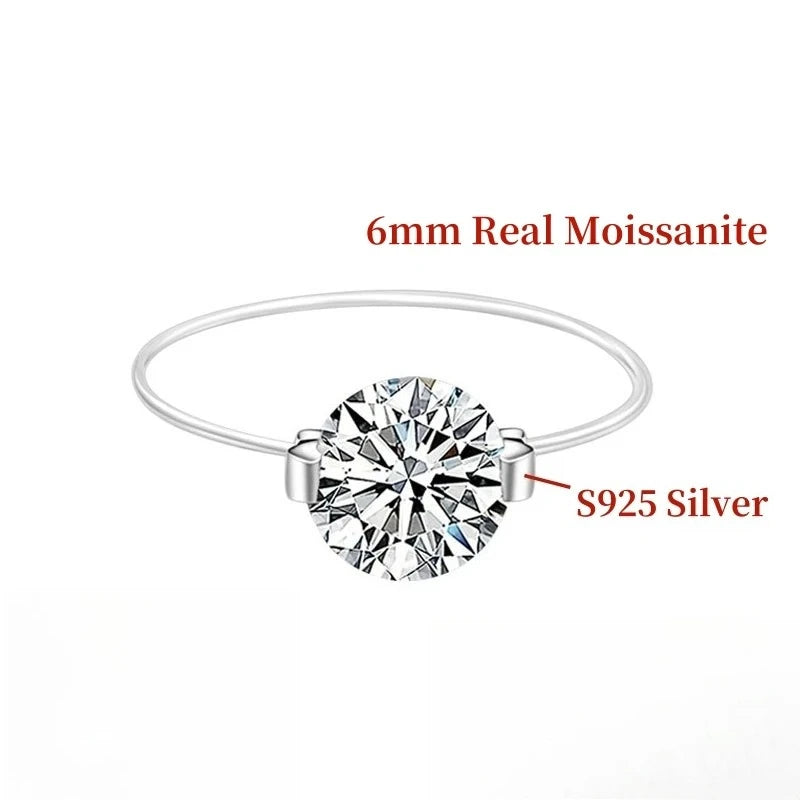 Transparent moissanite ring