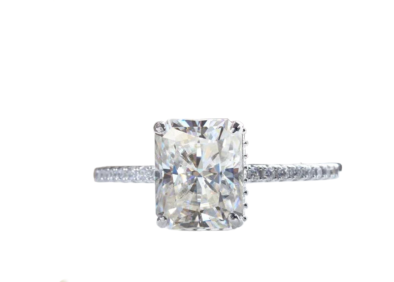 Full moissanite luxury oval cut ring
