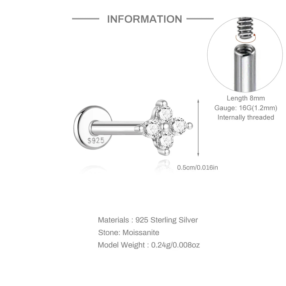 Mini Moissanite Stud Earring – 925 Sterling Silver