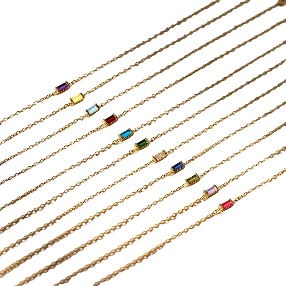 Square birthstone bracelet