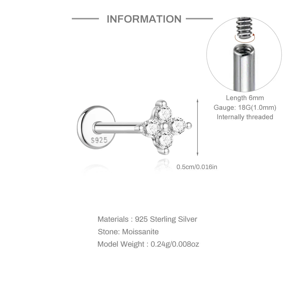 Mini Moissanite Stud Earring – 925 Sterling Silver