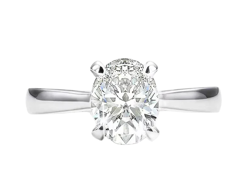 Full moissanite luxury oval cut ring