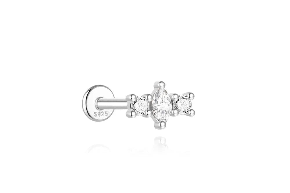 Mini Moissanite Stud Earring – 925 Sterling Silver