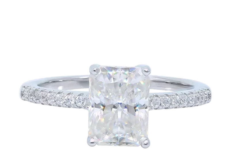 Full moissanite luxury oval cut ring