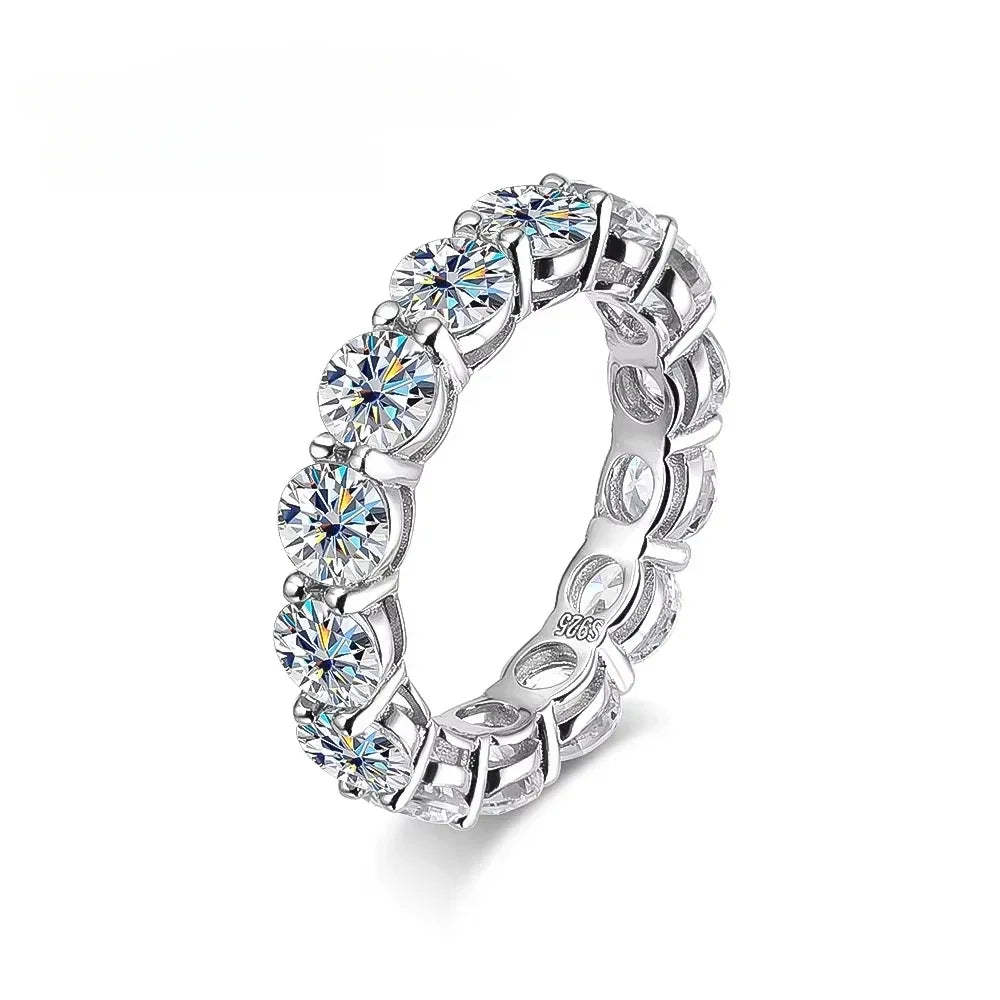 Moissanite full diamond wedding ring "Eternity Band"