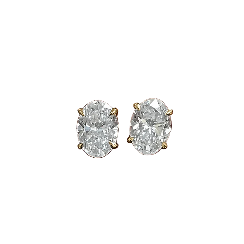 Moissanite oval cut stud earring