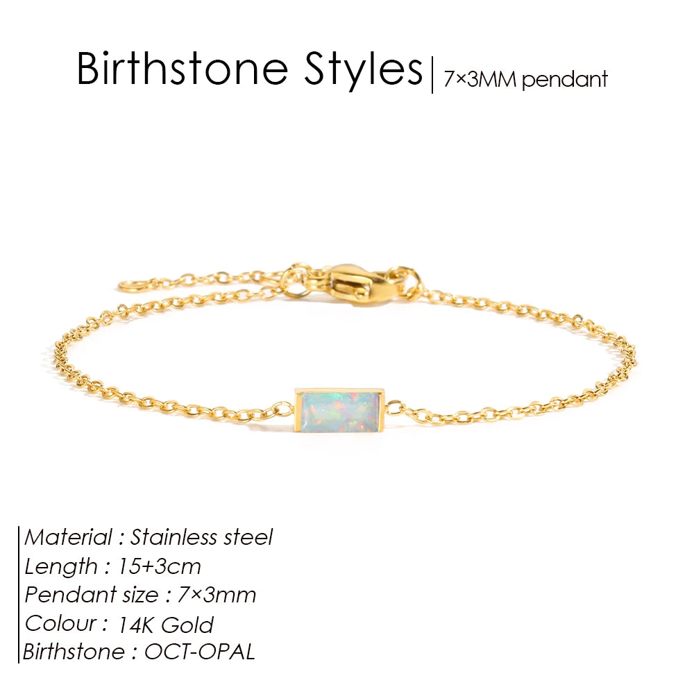 Square birthstone bracelet
