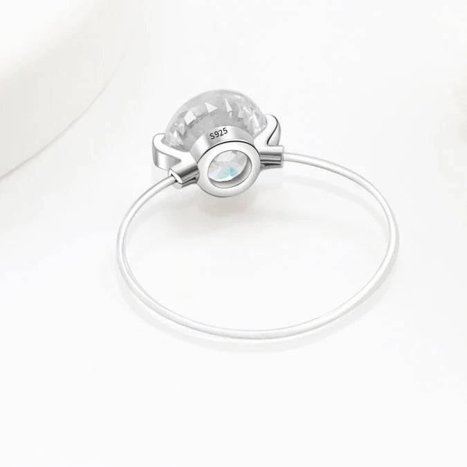 Transparent moissanite ring