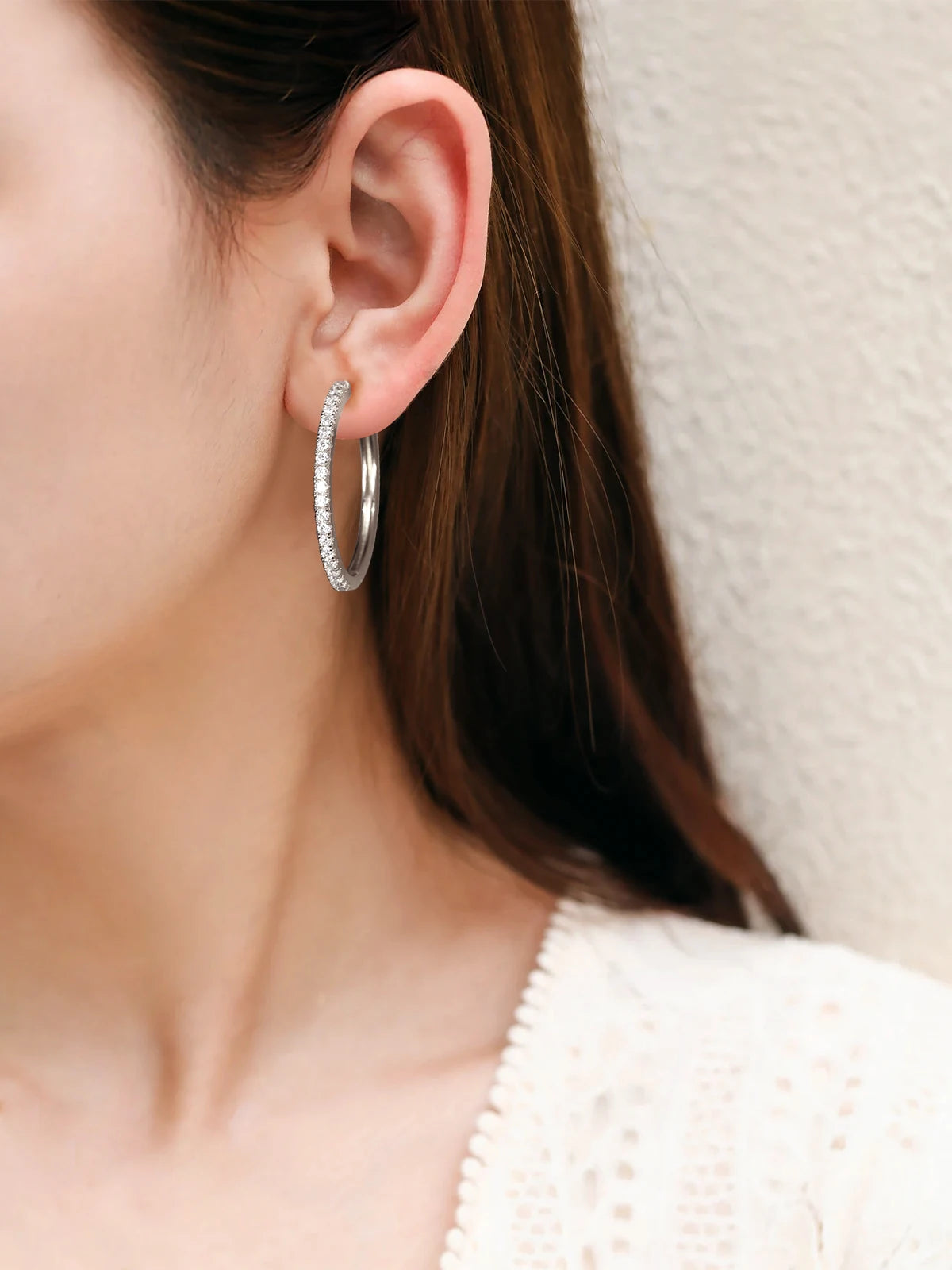 Moissanite hoops earrings