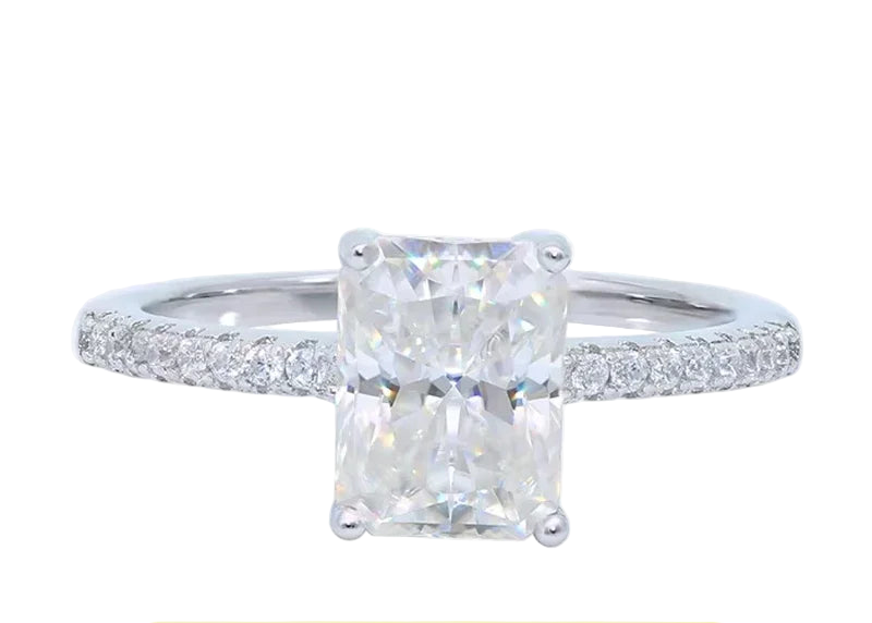 Full moissanite luxury oval cut ring