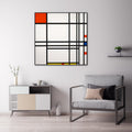 Abstract Art By Piet Mondrian Black Frame Canvas