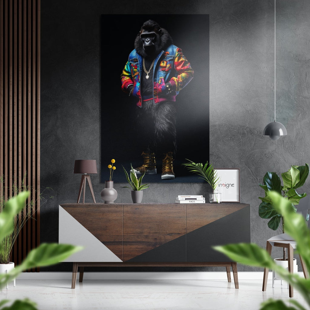 Stylish Ape Brushed Aluminum Dibond Wall Art-0